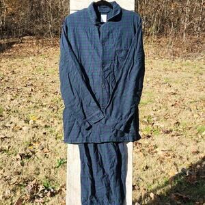 Brooks Brothers Men’s Plaid Pajama Set 100% Cotton Size Large Hemmed Pants